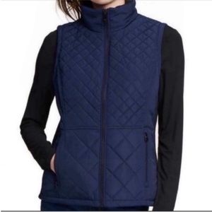 Women’s Navy Andrew Marc Quilted Zip Up Vest Size Medium